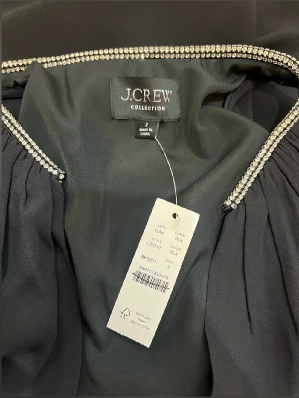 J.Crew Collection Full-length embellished ruched dress in black - Picture 9 of 9